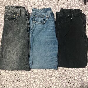 Lot of Three Denim Jeans - Black, Blue, Gray Sz 4, 28in waist